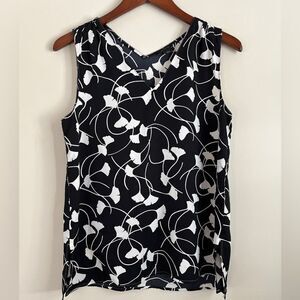 Ann Taylor Sleeveless Black & White Blouse | Size Small
